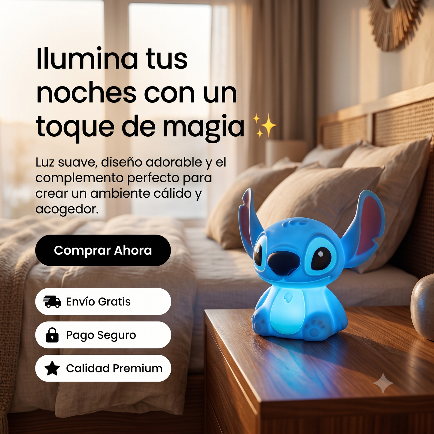 Lampara Nocturna Stich Recargable LED