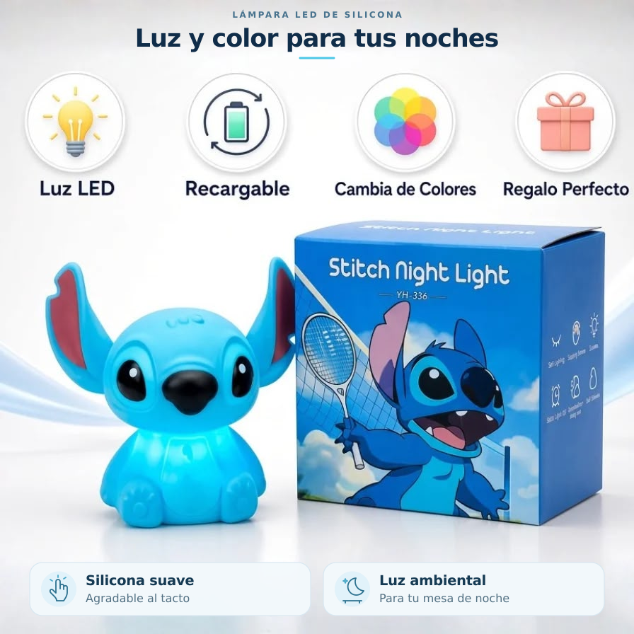 Lámpara LED recargable de Stitch